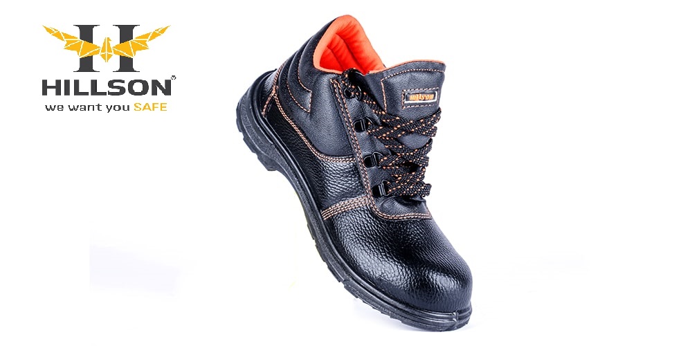 Hillson Beston Synthetic Leather Steel Toe Safety Shoes Black_2