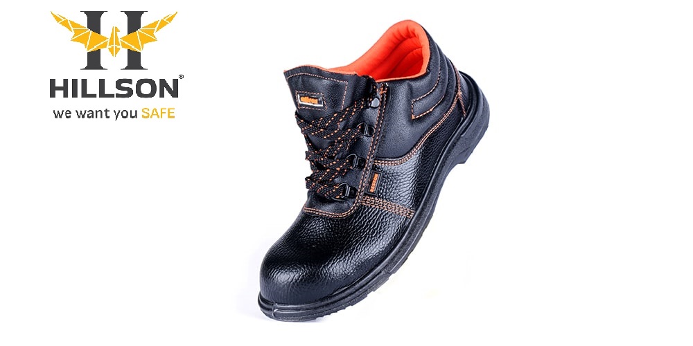Hillson Beston Synthetic Leather Steel Toe Safety Shoes Black_3
