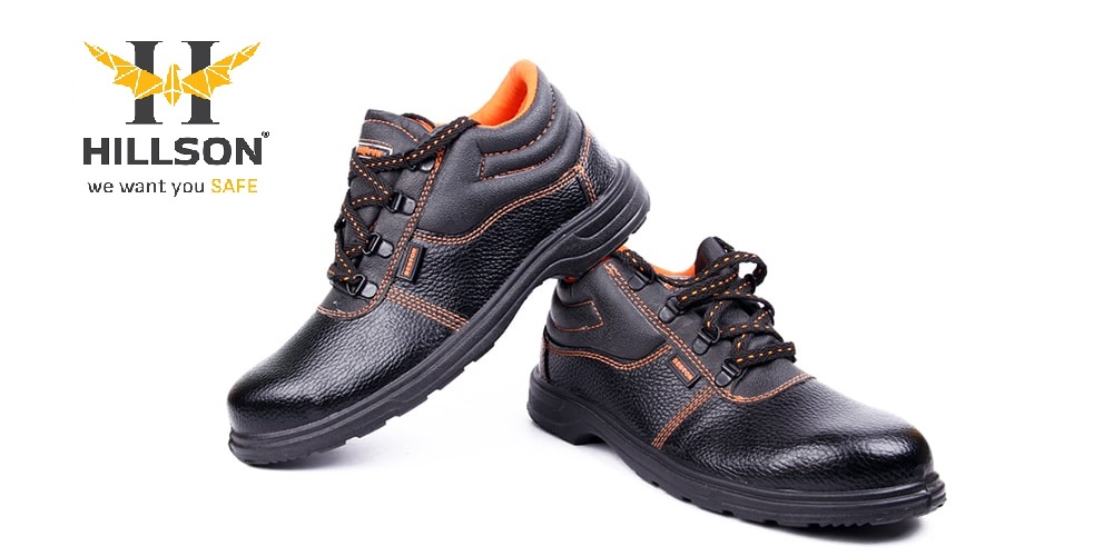 Hillson Beston Synthetic Leather Steel Toe Safety Shoes Black_1