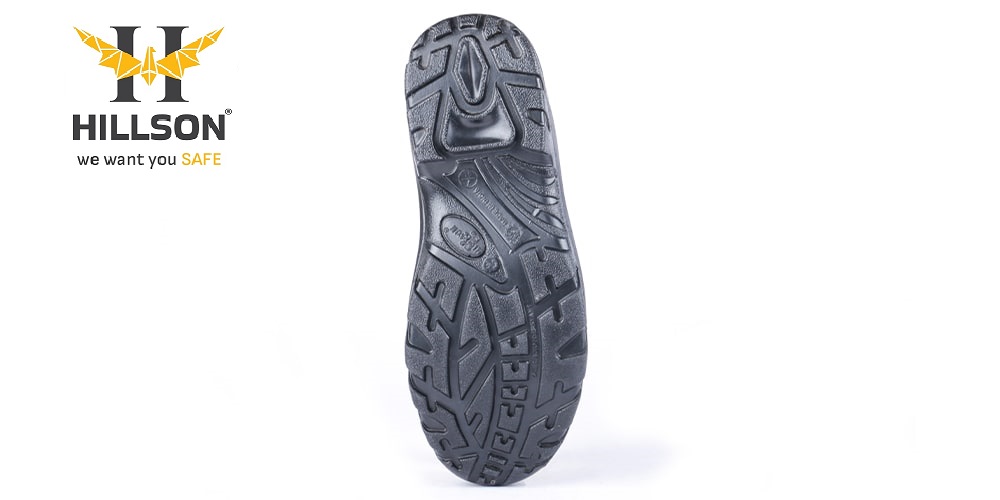 Hillson Apache Genuine Grain Leather Steel Toe Safety Shoes Black_1