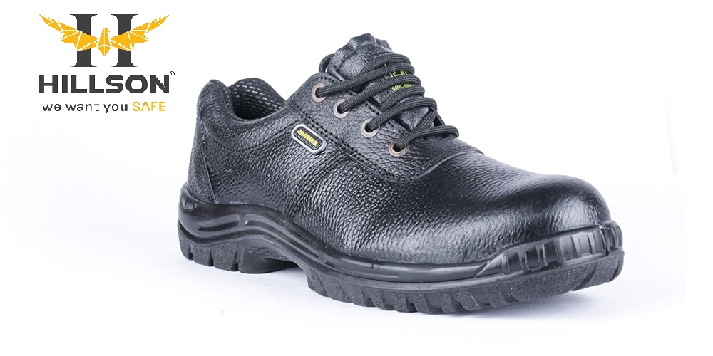 Hillson Jaguar Buff Leather Steel Toe Safety Shoes Black_2