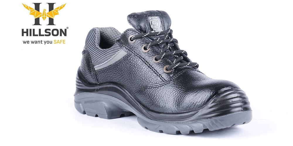 Hillson Nucleus Buff Leather Steel Toe Safety Shoes Black_2