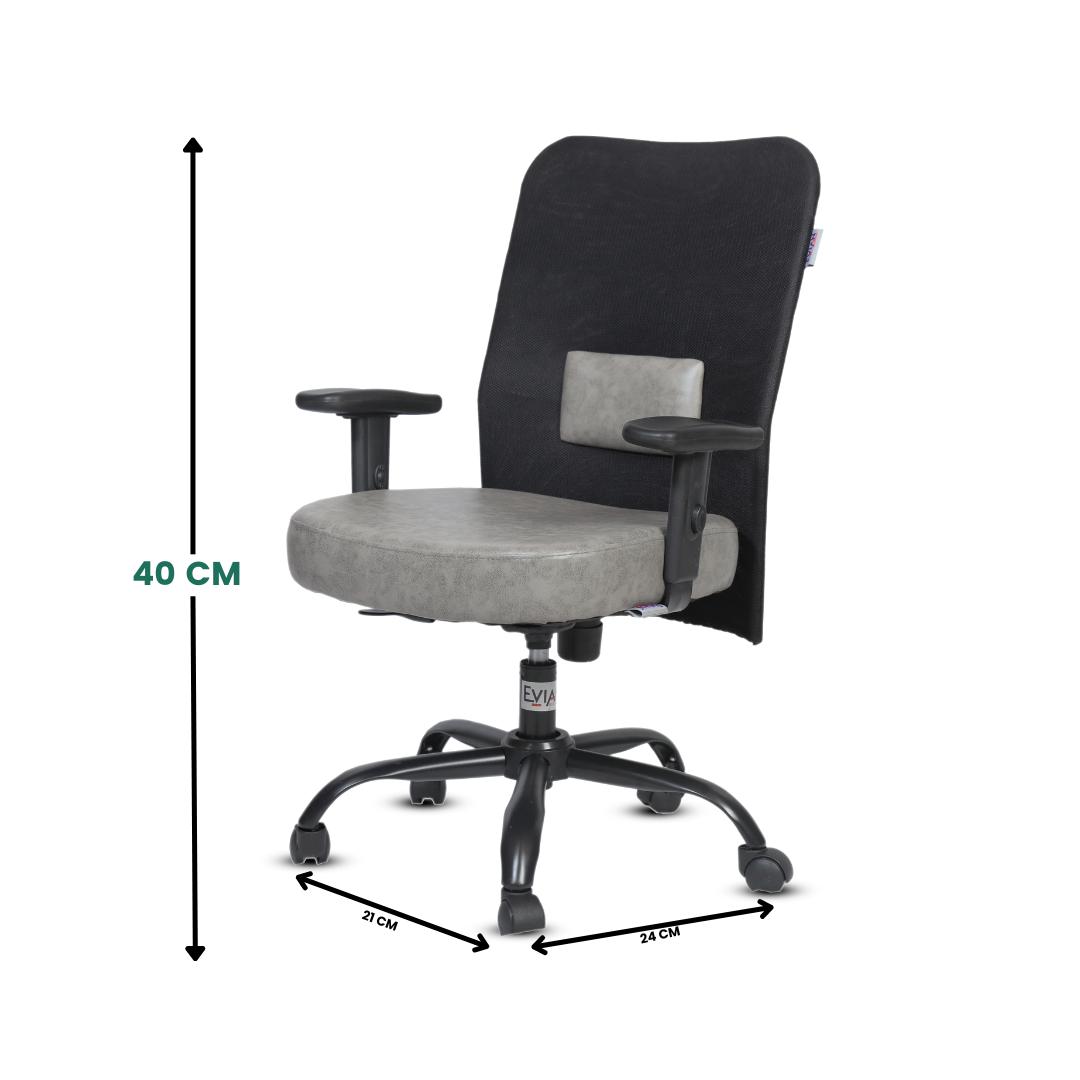EVIAN Staff Chair Black and Grey 1016 x 609 x 457 mm Metal Office Chairs_2