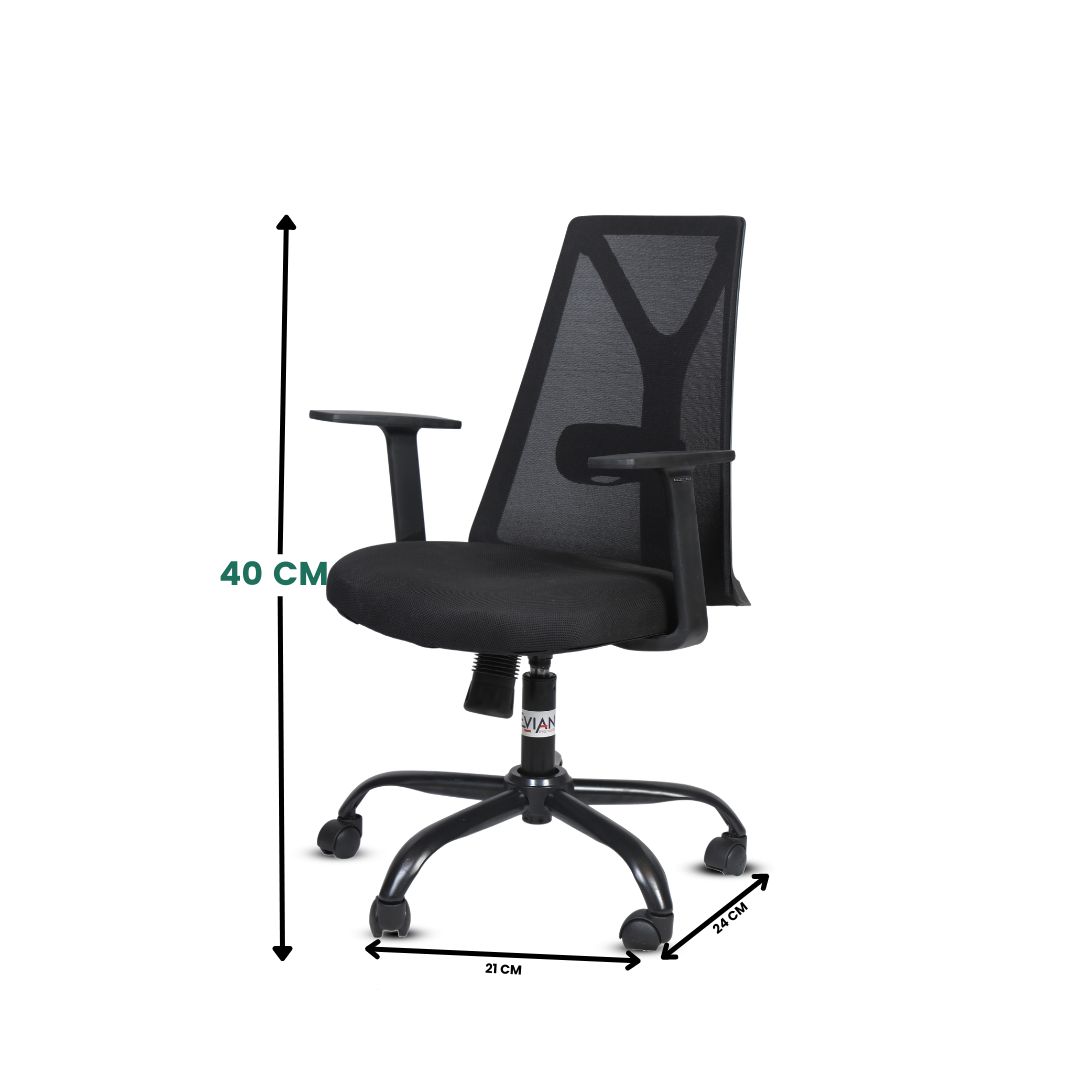 EVIAN Staff Chair Black 1016 x 609 x 533 mm PU Office Chairs_2