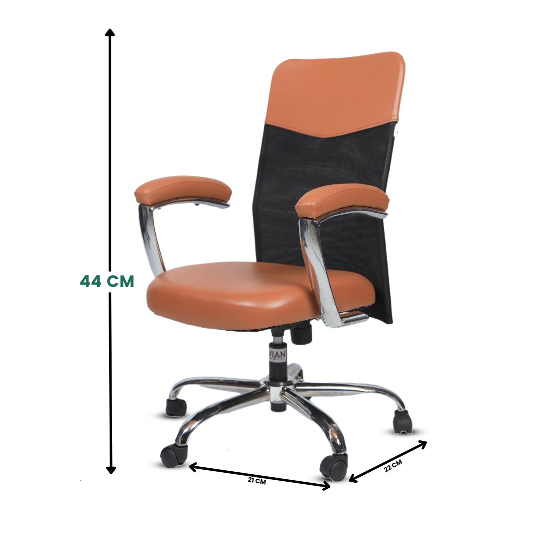 EVIAN Staff Brown and Black 1016 x 584 x 469 mm Wooden Office Chairs_2