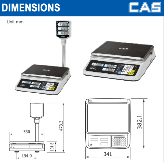 CAS Table Top Electronics Weighing Scale 6 kg PRII Bench_2