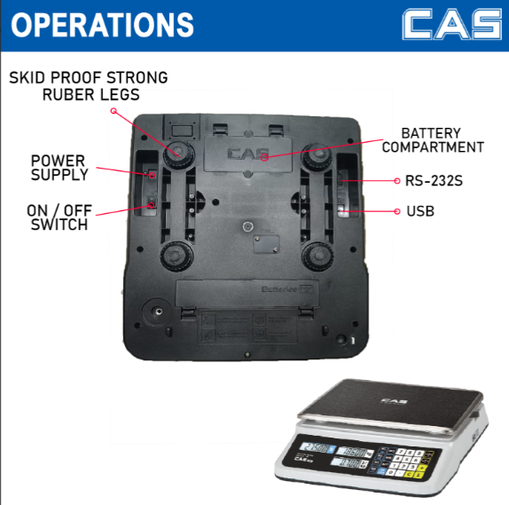 CAS Table Top Electronics Weighing Scale 3 kg PRII Bench_0