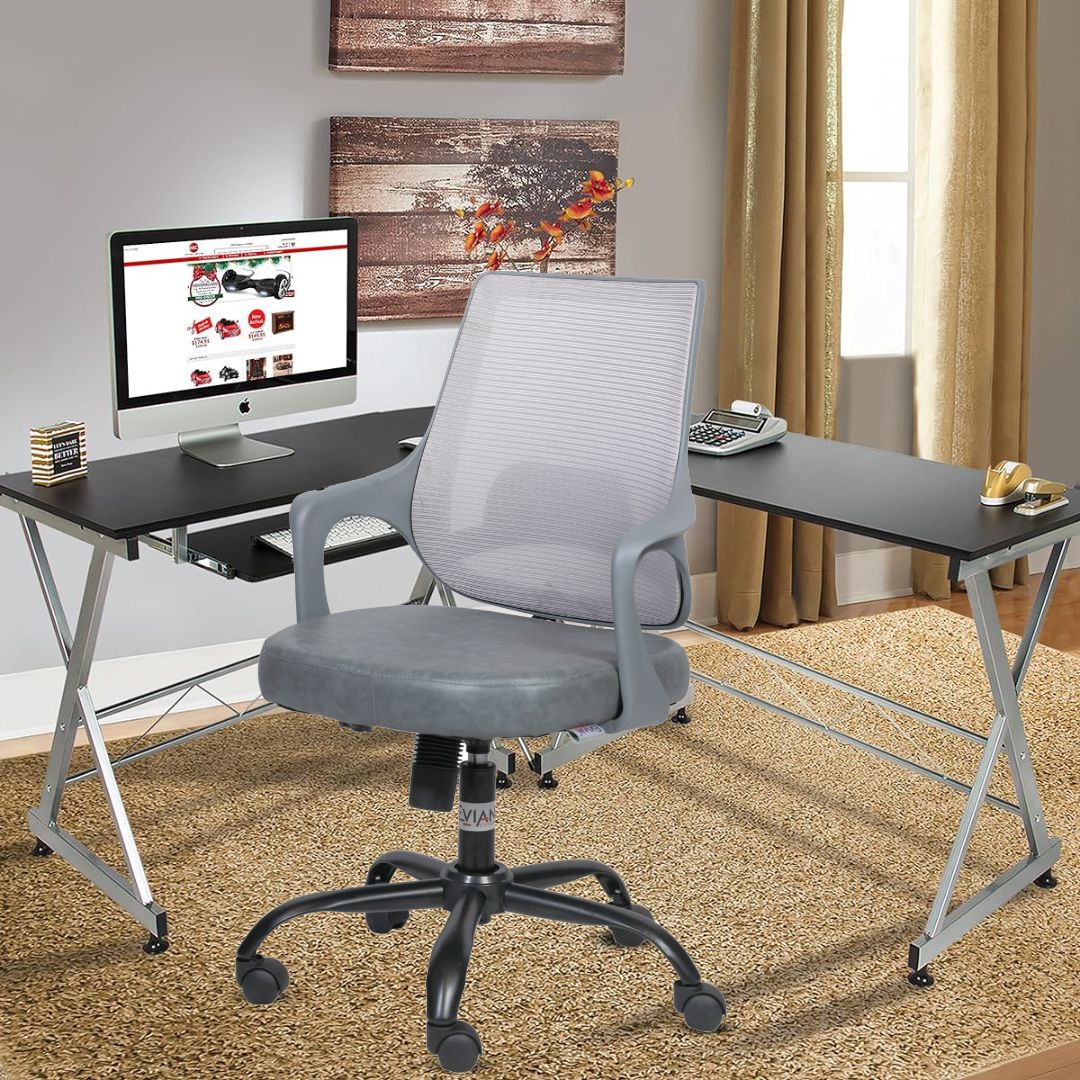 EVIAN Staff Grey 914 x 558 x 508 mm PU Office Chairs_2