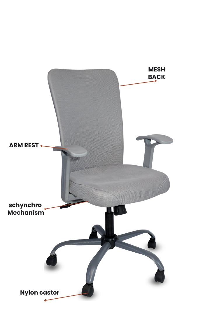 EVIAN Staff Chair Grey 1016 x 609 x 457 mm Metal Office Chairs_1