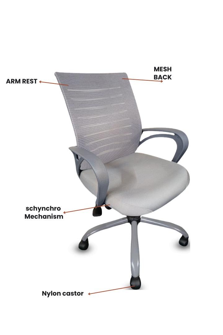 EVIAN Staff Grey 914 x 558 x 508 mm PU Office Chairs_1