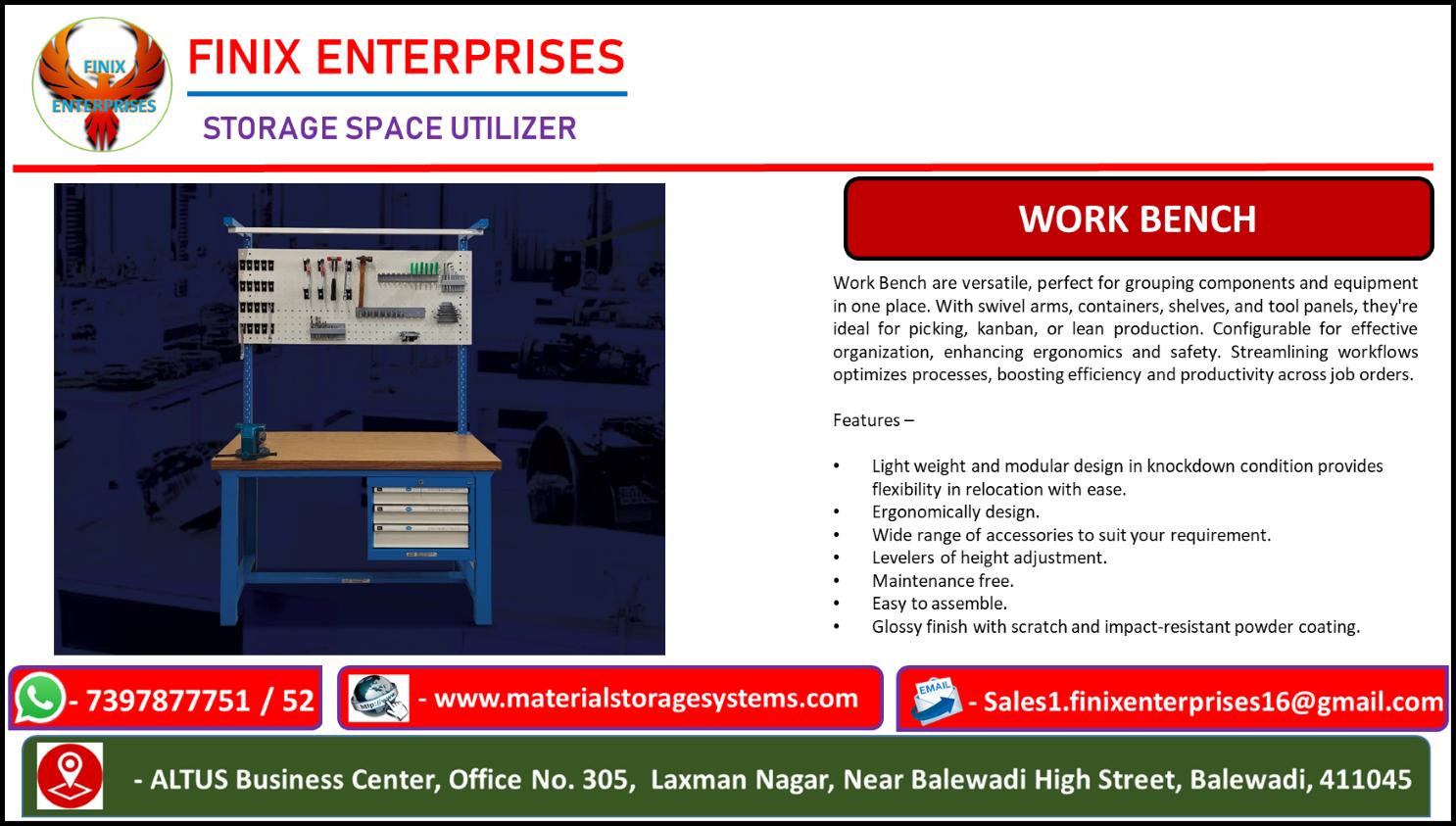 METAFOLD Industrial Work Bench Mild Steel Rectangular 200 kg 5 x 3 x 2.5 ft_1
