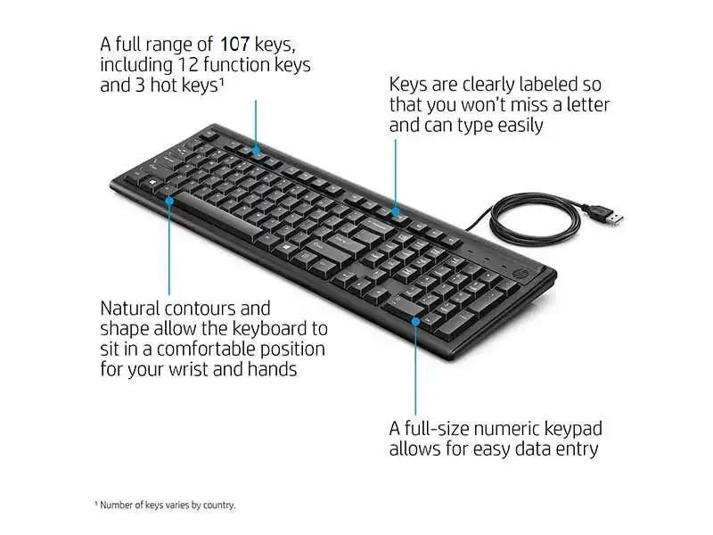 HP Wired Black Computer Keyboard_1