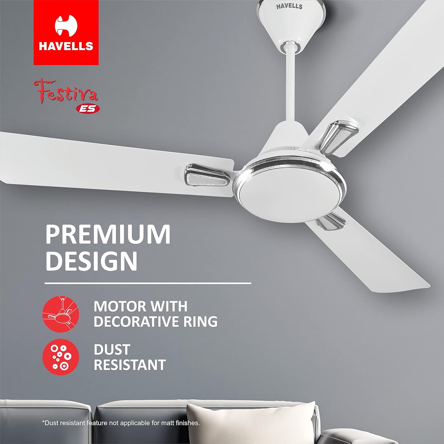 HAVELLS Festiva ES 1200 mm 3 Blades 55 W Pearl White Silver Ceiling Fans_3