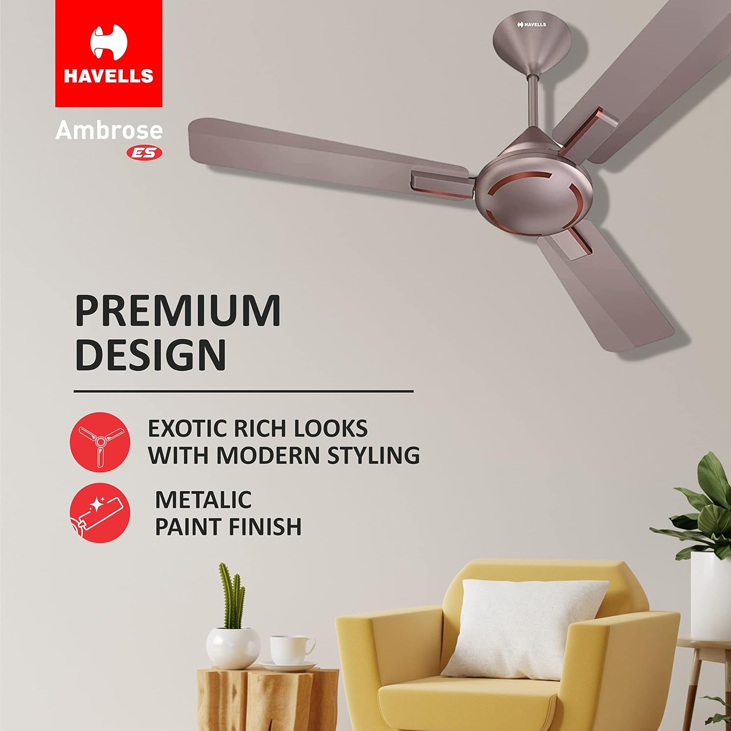 HAVELLS Ambrose ES 1200 mm 3 Blades 52 W Cola Espresso Brown Ceiling Fans_3
