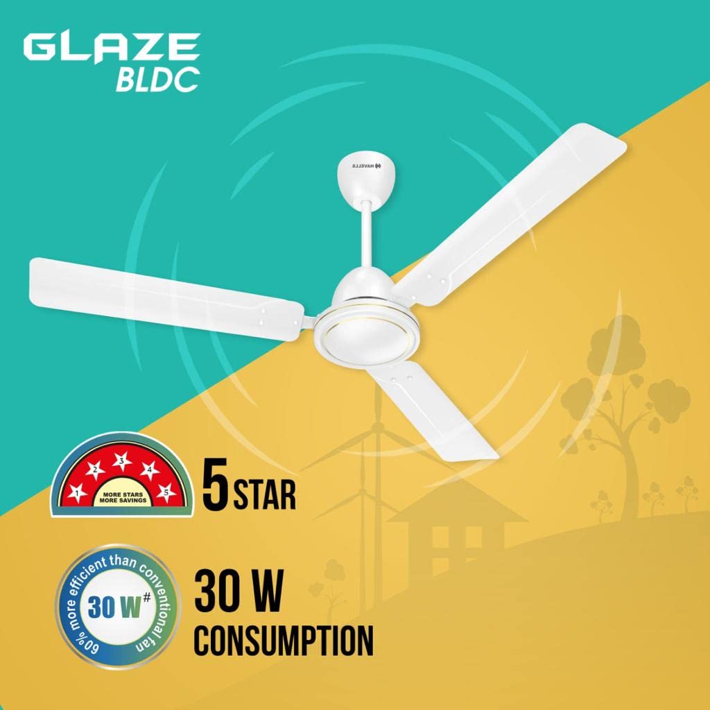 HAVELLS GLAZE 1200 mm 3 Blades 30 W White Ceiling Fans_2