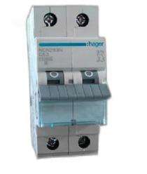 Hager h3 NCN263N Double Pole 63 A C Curve MCB_0