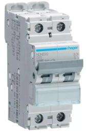 Hager h3 NDN220N Double Pole 20 A D Curve MCB_0