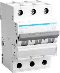 Hager h3 NDN306N Three Pole 6 A D Curve MCB_0