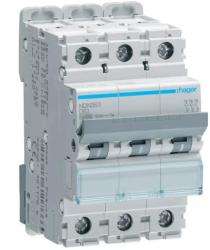Hager h3 NDN363N Three Pole 63 A D Curve MCB_0