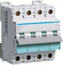 Hager h3 NDN410N Four Pole 10 A D Curve MCB_0