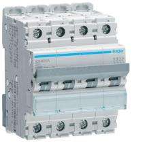 Hager h3 NDN425N Four Pole 25 A D Curve MCB_0