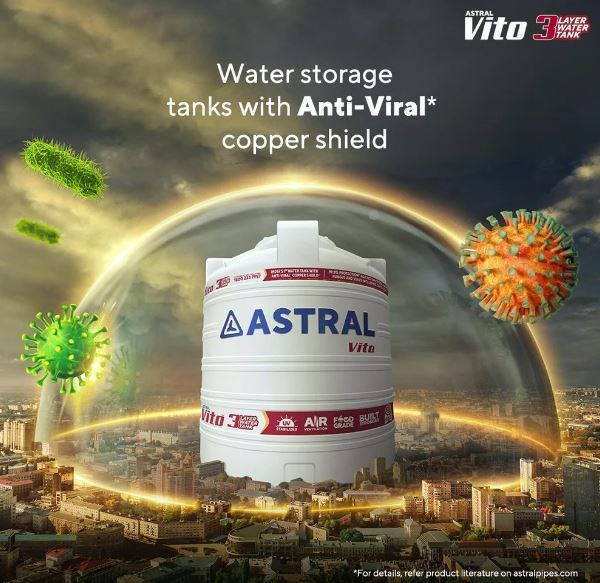 ASTRAL Vito Plastic Water Tanks 1000 L White_1
