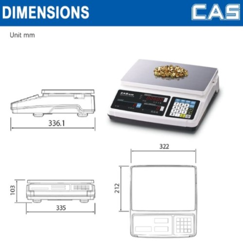 CAS Table Top Electronics Weighing Scale 3 kg PR-C_1