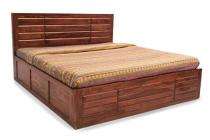 Wooden Box Queen Bed 6 x 6 ft Brown_0