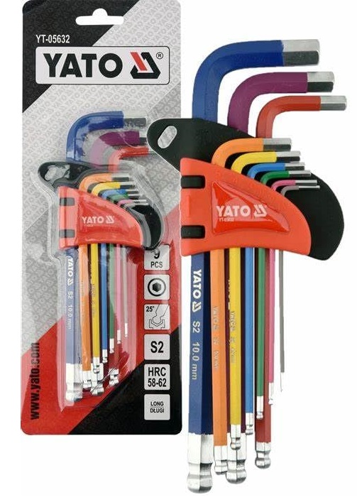 YATO 1.5 - 10 mm L Type Allen Keys YT-05632 166 mm 79 mm_1