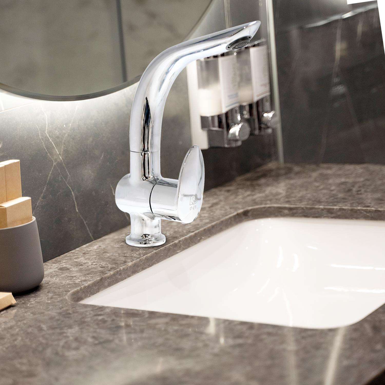 D&B Bathware Chrome Plated Swan Neck Faucet NAUTICA - DBNTC6112-SN_3