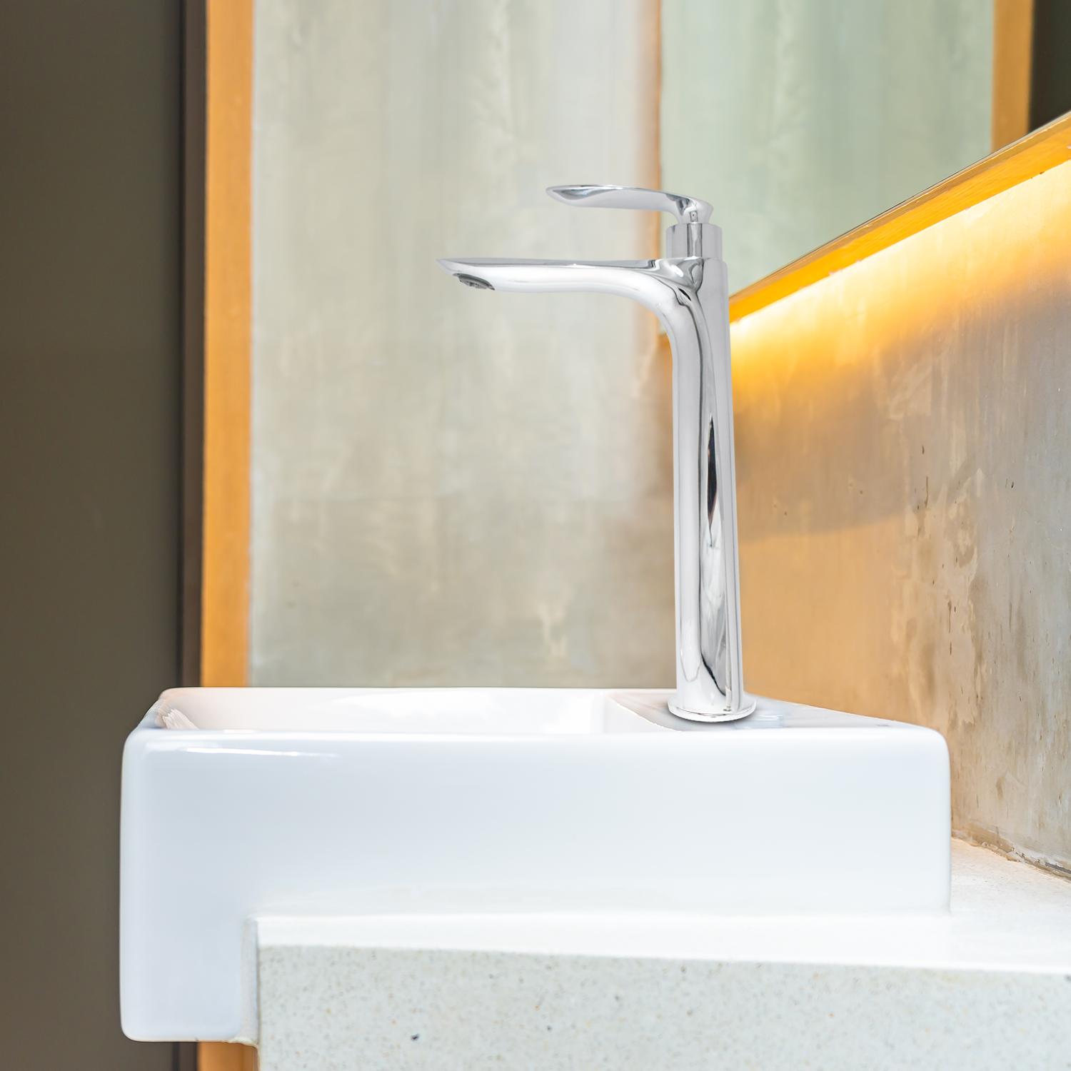 D&B Bathware Chrome Plated Extended Tall Pillar Faucet DB-NTC6105-LT_3