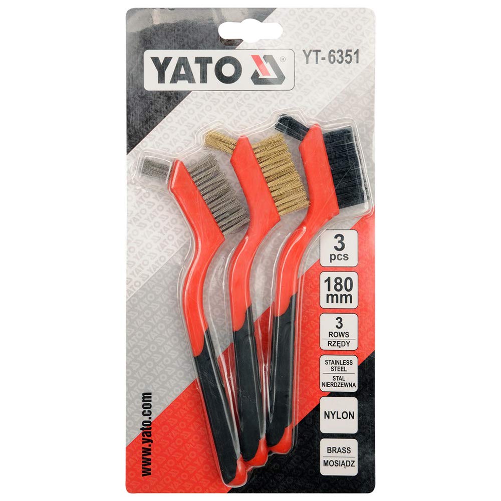 YATO 3 Wire Brushes YT-6351 180 mm Stainless Steel 10 mm_1