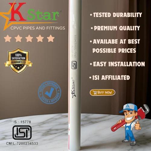 K Star 15 mm CPVC Pipes SCH 40 3 m Plain_1