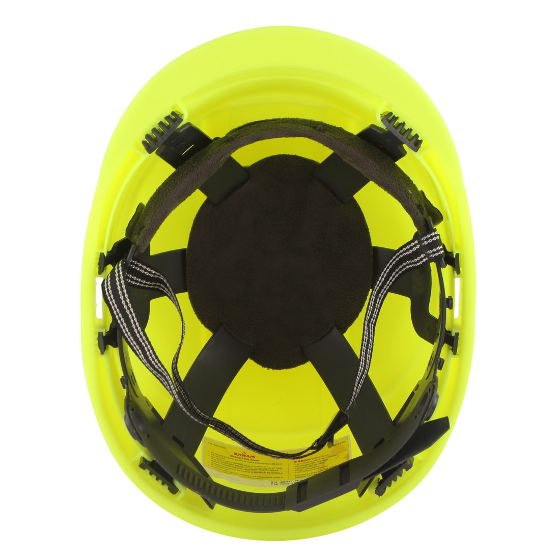 Karam Polypropylene Copolymer Fluorescent Green Air Ventilated Safety Helmets PN541_4