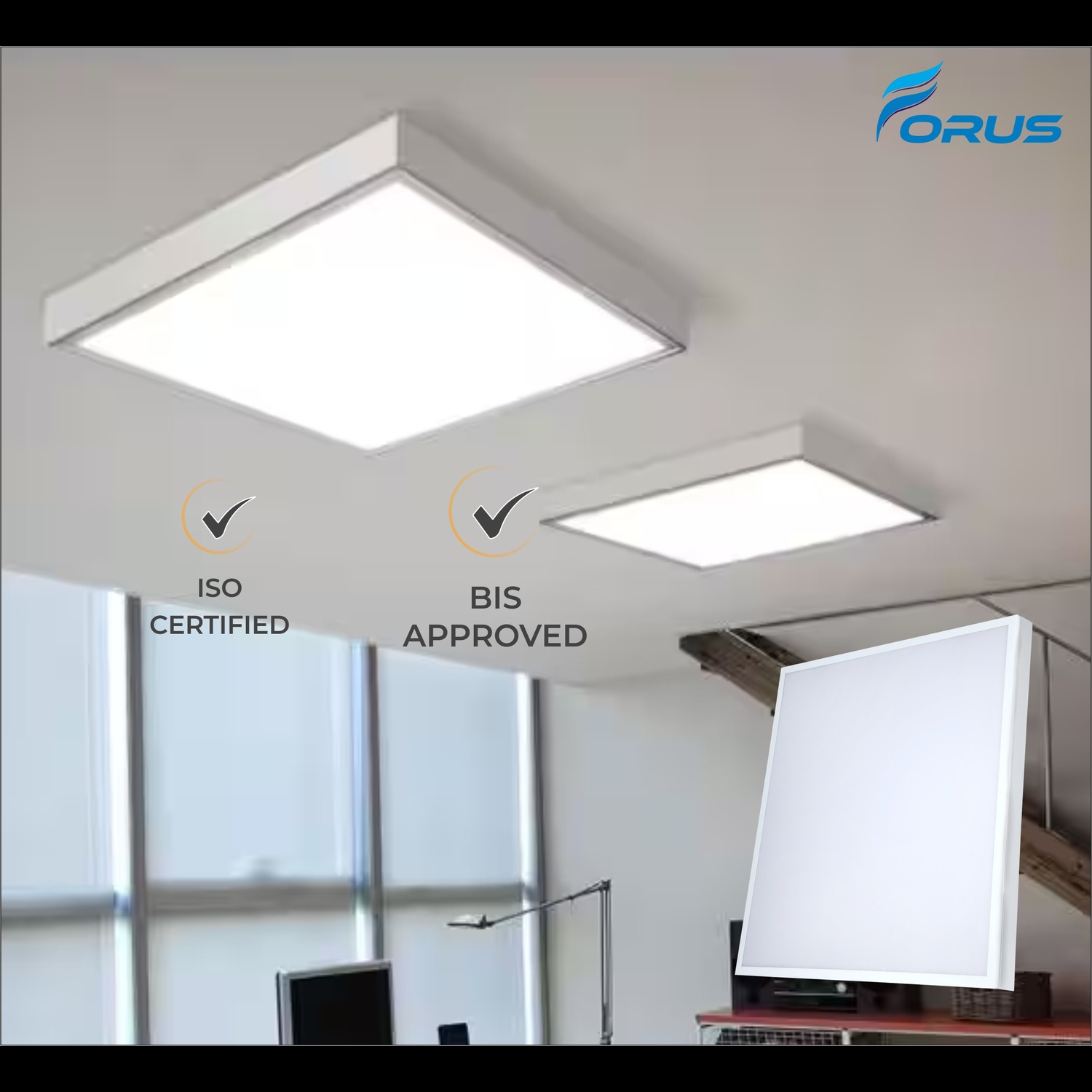 FORUS 24 W Square Cool White 597 x 597 mm LED Panel Lights Surface Mounted_3