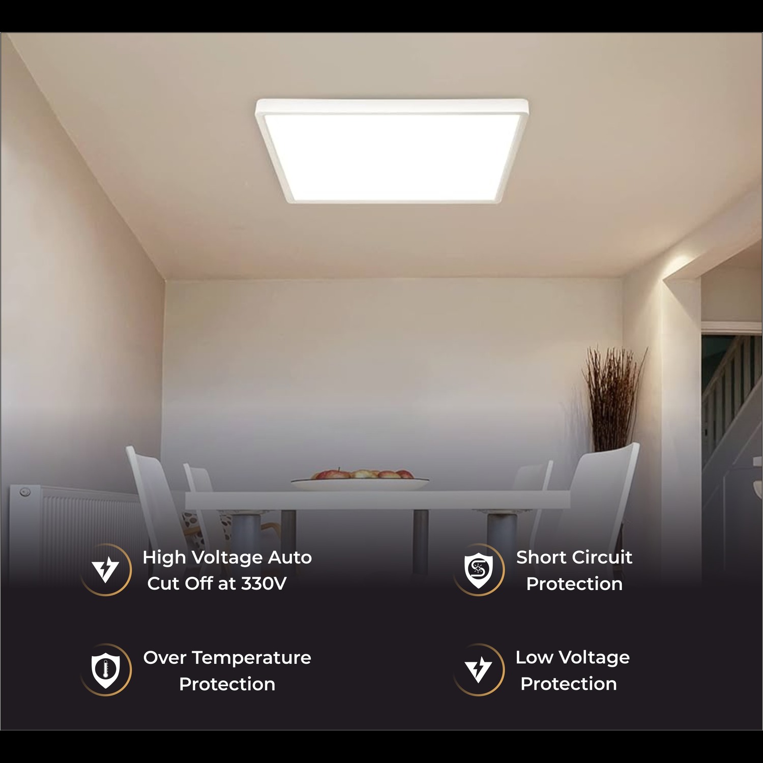 FORUS 24 W Square Cool White 597 x 597 mm LED Panel Lights Surface Mounted_4