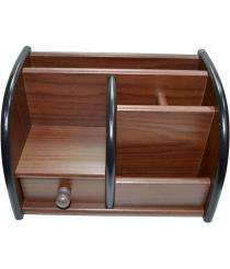 Wood Brown Holder Pen Stand_0