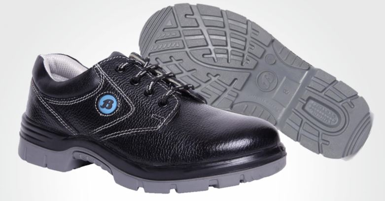 Bata ROBUST Buff Printed Leather Steel Toe Safety Shoes Black_1