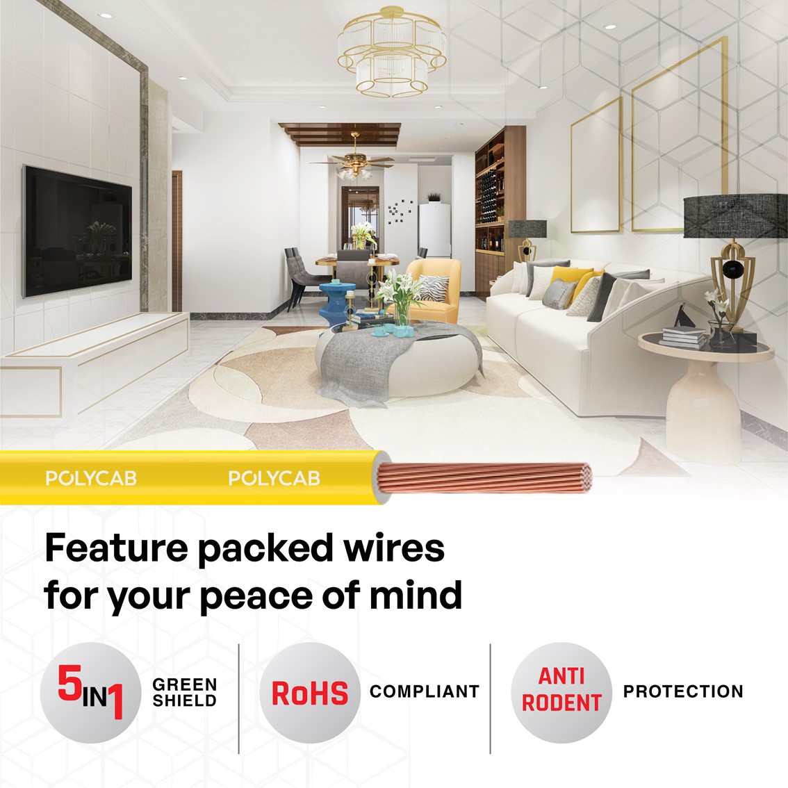 Polycab 4 sqmm MAXIMA+ HR FR LSH LF Electric Wire Yellow 90 m_3