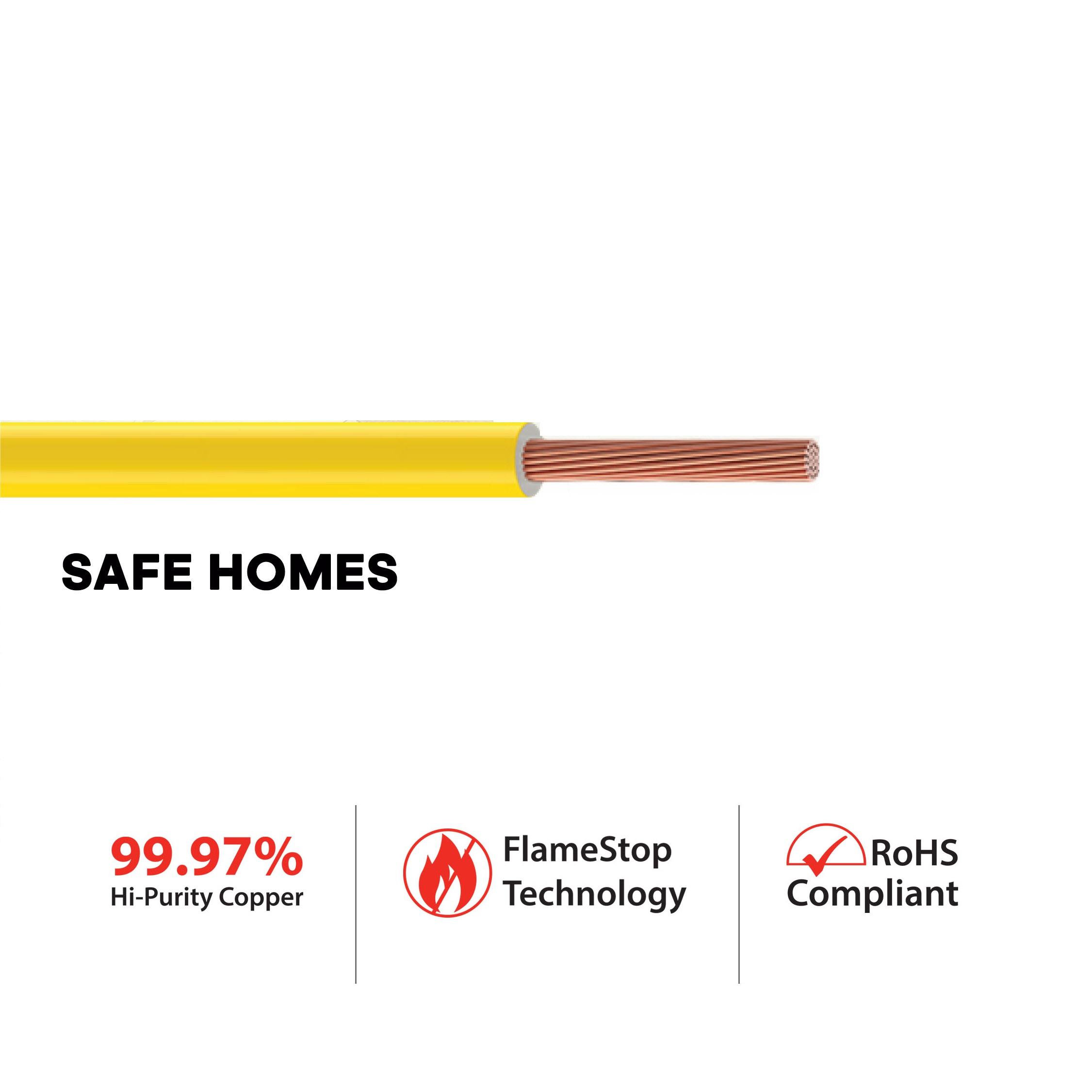 Polycab 6 sqmm ETIRA FR Electric Wire Yellow 90 m_1