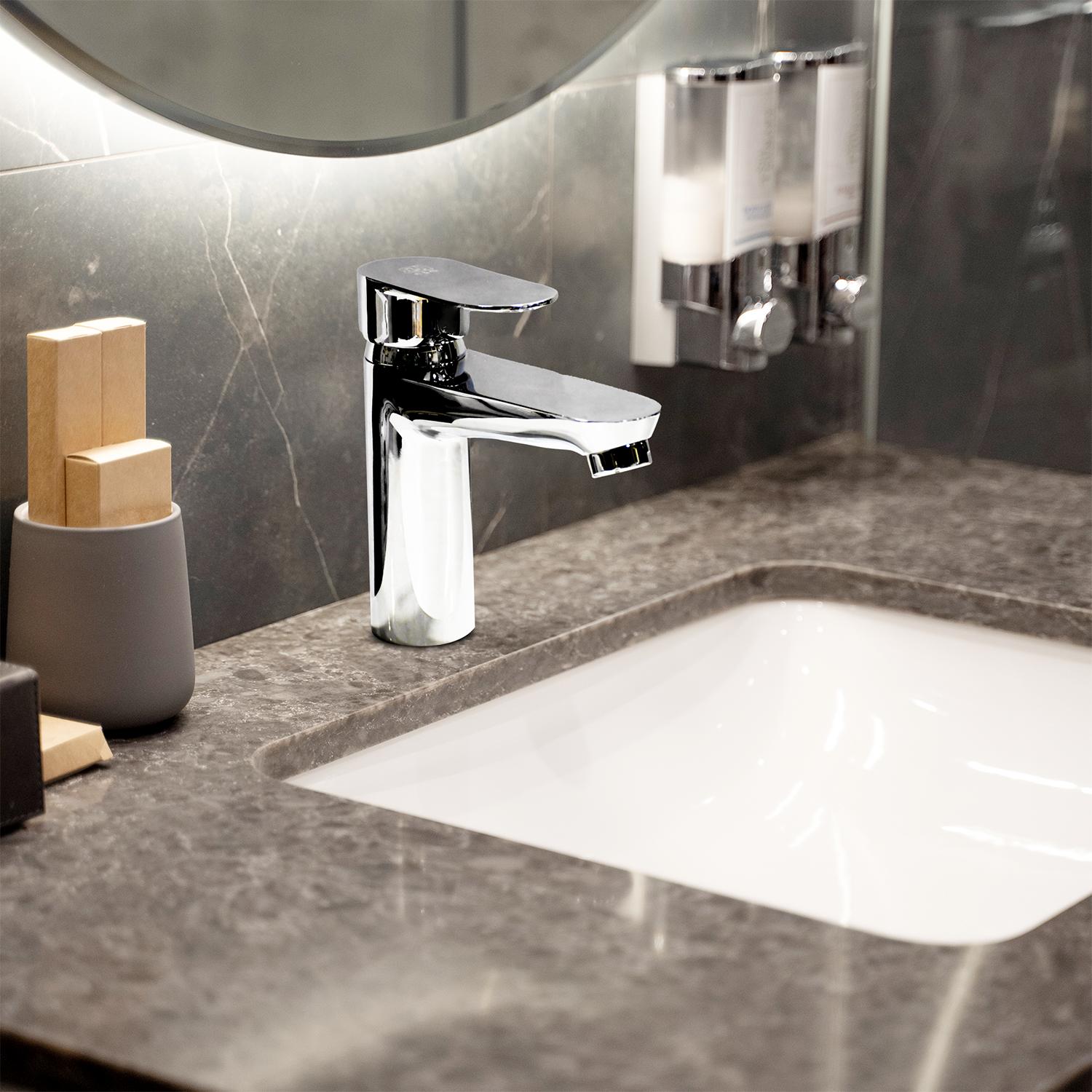 D&B Bathware Chrome Plated Basin Mixers Faucet IVANO-3417_2