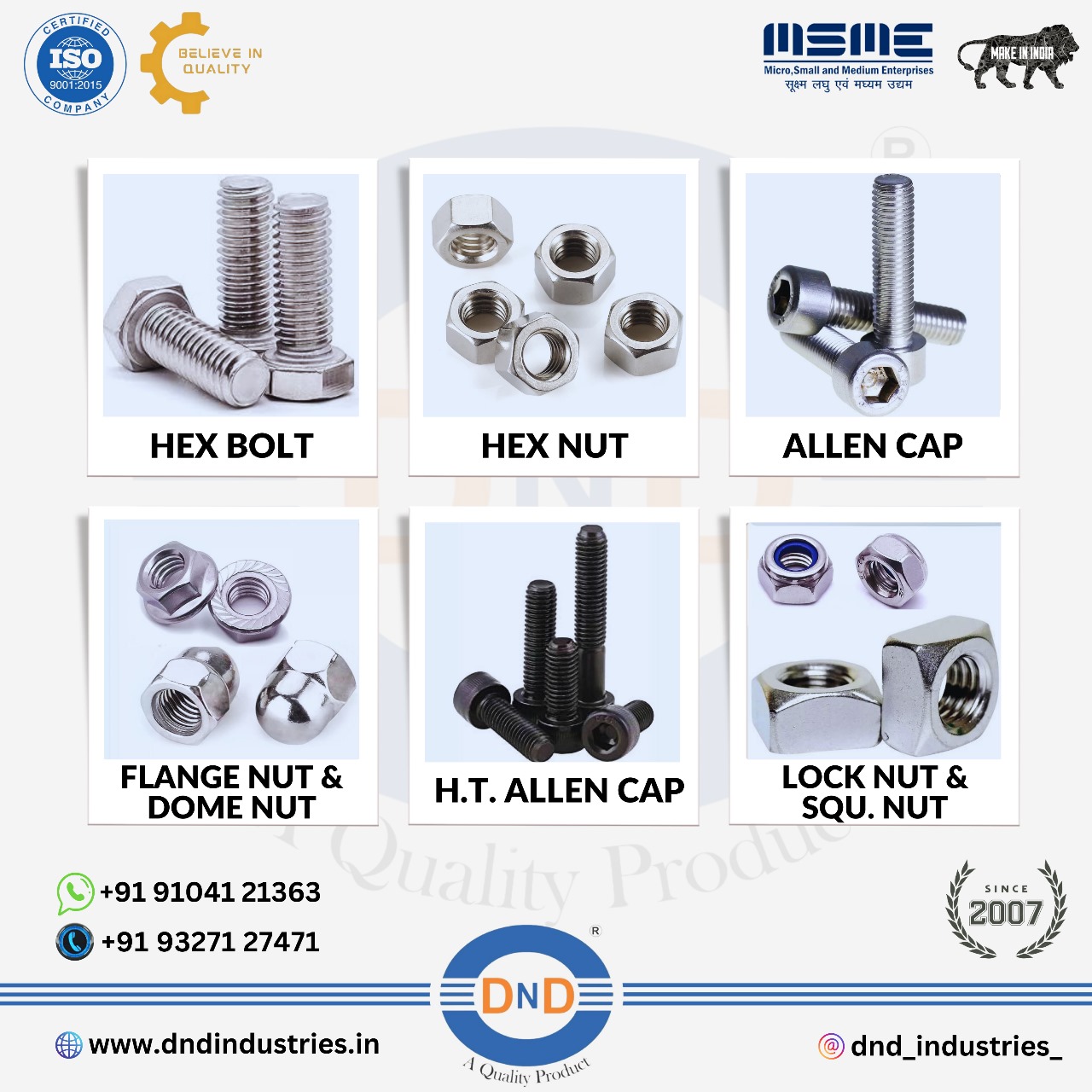 DND M5 Stainless Steel Hexagon Head Bolts 10.9 35 mm ISO 9001:2008_1