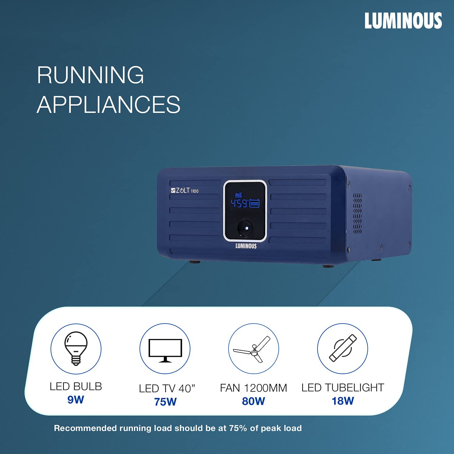 LUMINOUS Zolt 1100 756 W 900 VA Sine Wave Inverter_2