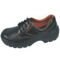 Marjane PO-0202 Buff Leather Steel Toe Safety Shoes Black_0