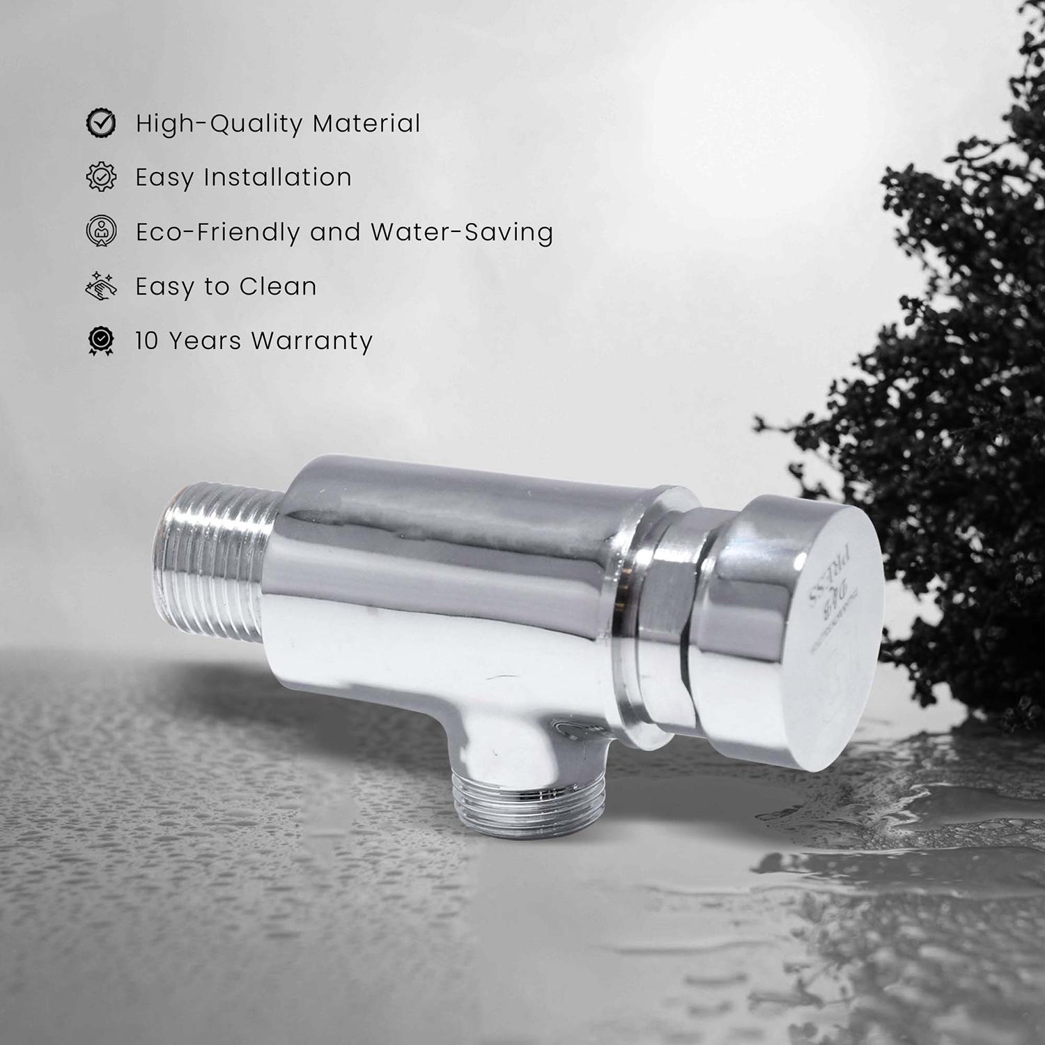 D&B Bathware Chrome Glossy Angle Cock Faucet Auto Function_2