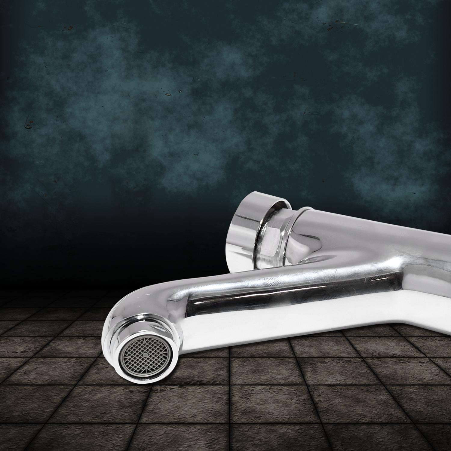 D&B Bathware Chrome Glossy Pillar Cock Faucet Auto Close Function_2