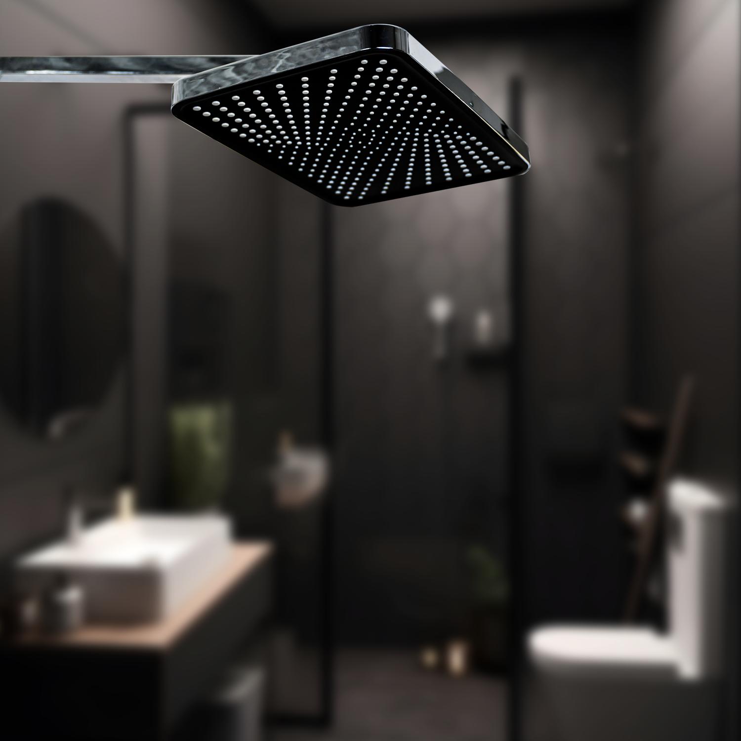 D&B Bathware RIPPLE Slim Rain Shower 8 x 12 inch Acrylonitrile Butadiene Styren_1