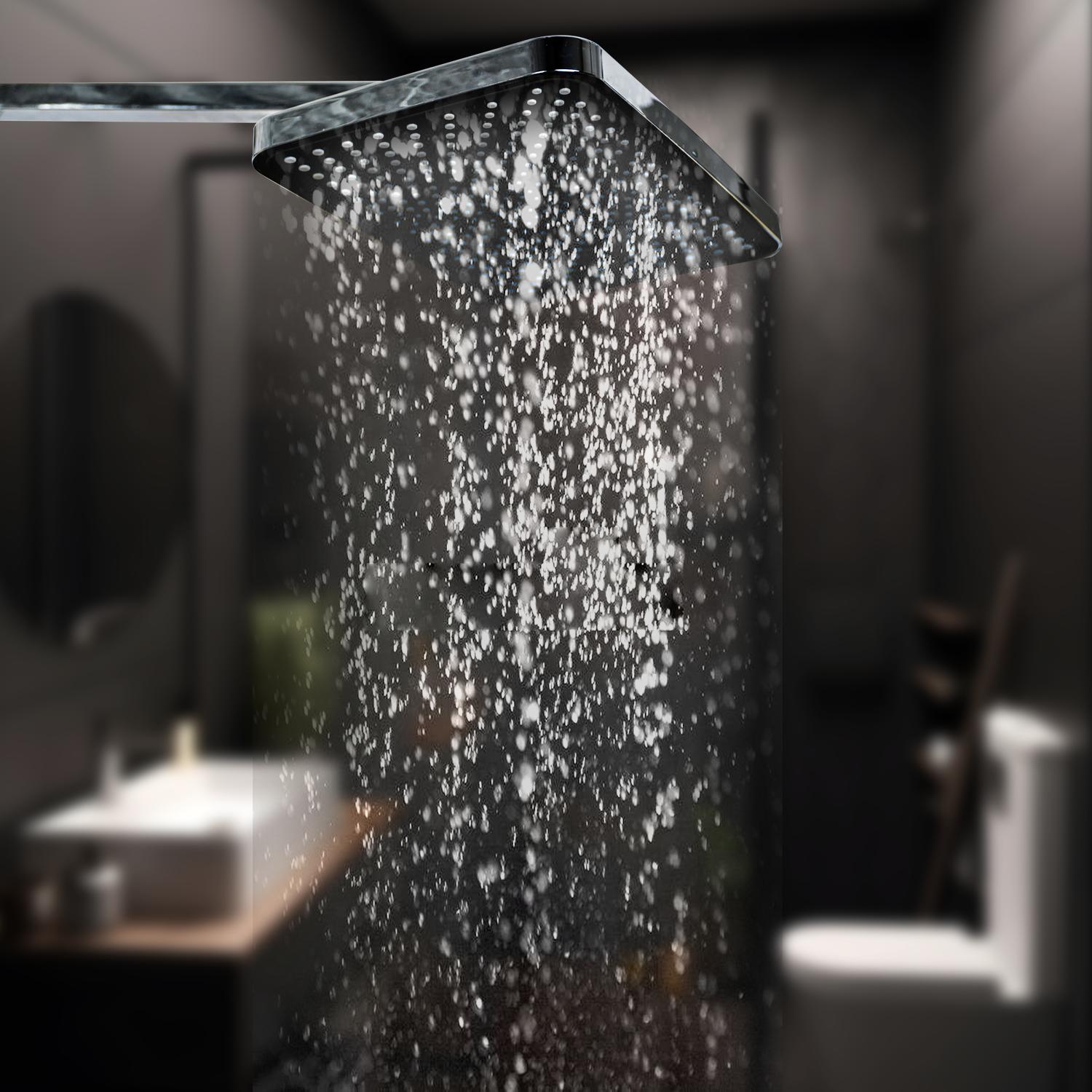 D&B Bathware RIPPLE Slim Rain Shower 8 x 12 inch Acrylonitrile Butadiene Styren_2