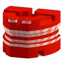 Prima Plastic Safety Barricade Road Barrier Bull Nose_0