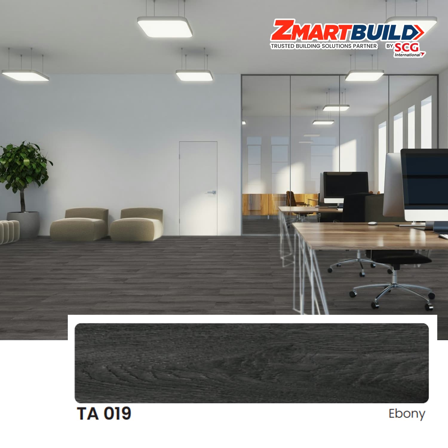 ZMARTBUILD TA 019 SPC Flooring 4 mm Semi Matt_1